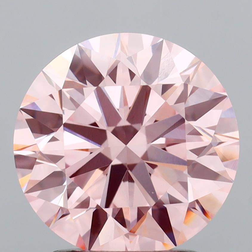 2.04 carat round Fancy Vivid Pink VVS2 IGI certified lab grown diamond