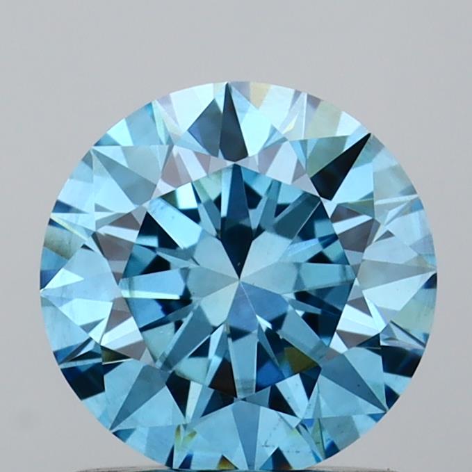 1.07 carat round Fancy Vivid Blue VVS2 IGI certified lab grown diamond