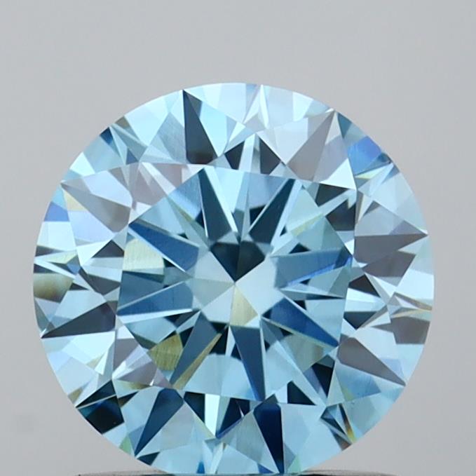 1.09 carat round Fancy Intense Blue VVS2 IGI certified lab grown diamond