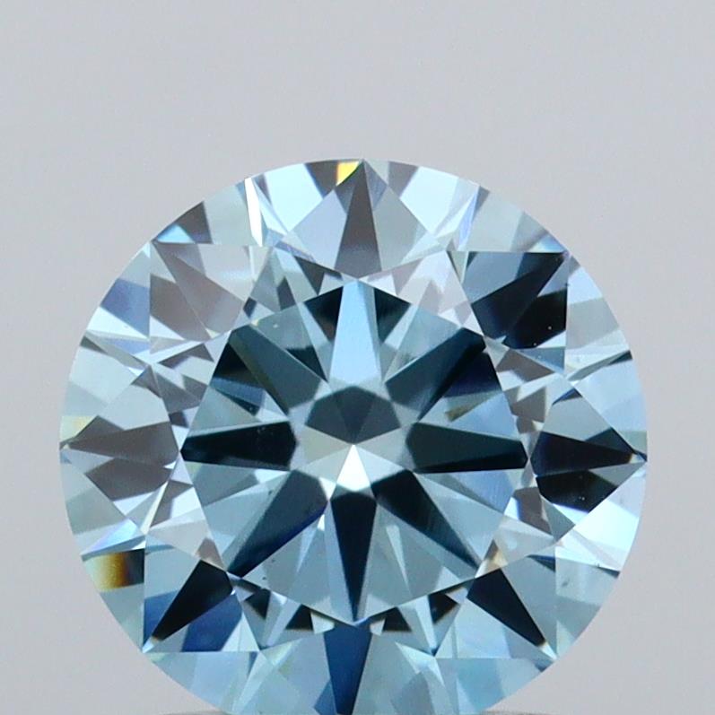 1.31 carat round Fancy Vivid Blue VVS2 IGI certified lab grown diamond