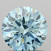 1.09 carat round Fancy Intense Blue VS1 IGI certified lab grown diamond