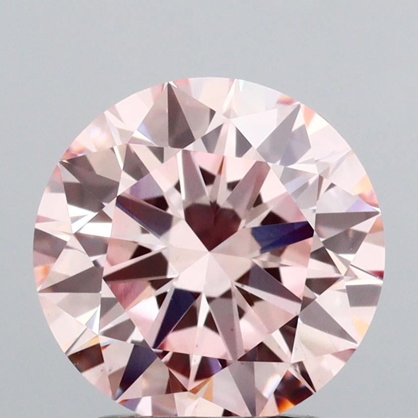 2.01 carat round Fancy Intense Pink VVS2 IGI certified lab grown diamond