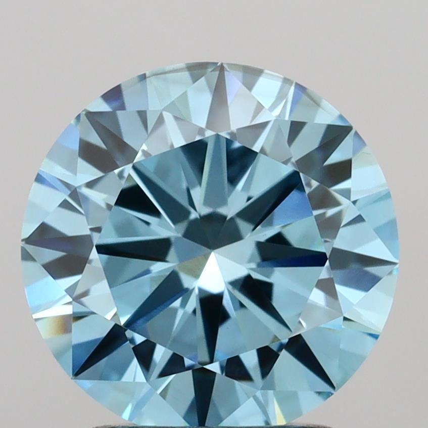 2.01 carat round Fancy Vivid Blue SI1 IGI certified lab grown diamond