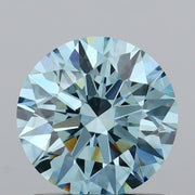 1.07 carat round Fancy Intense Greenish Blue VS1 IGI certified lab grown diamond