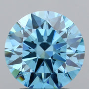2.05 carat round Fancy Vivid Blue VVS2 IGI certified lab grown diamond
