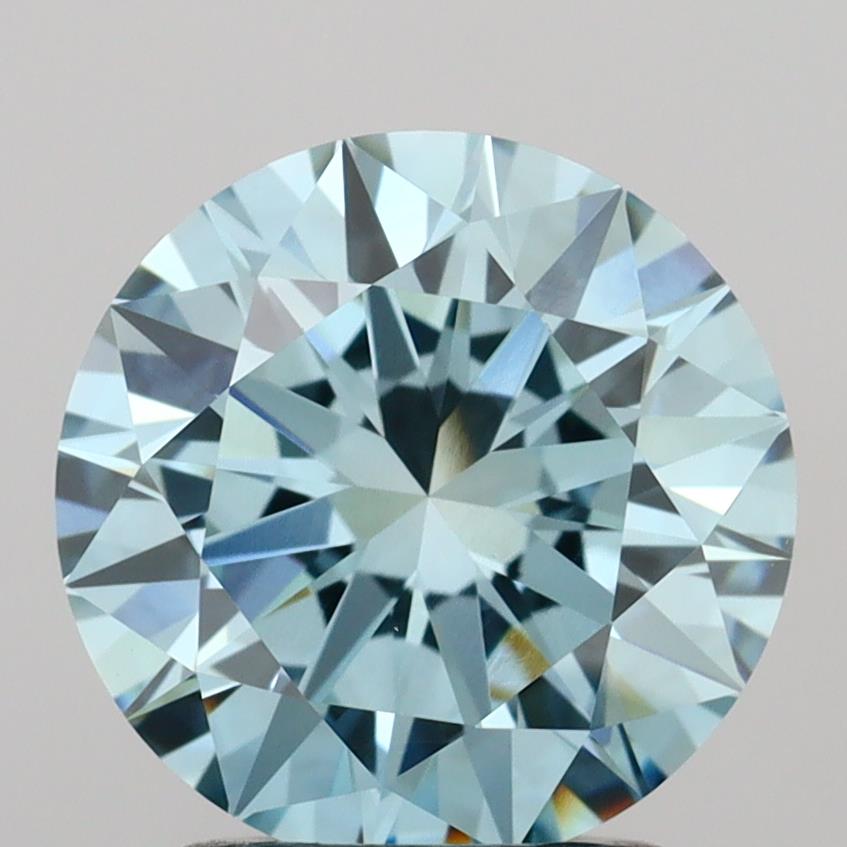 2.00 carat round Fancy Vivid Blue VVS2 IGI certified lab grown diamond