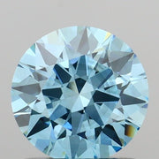 1.03 carat round Fancy Vivid Blue SI1 IGI certified lab grown diamond