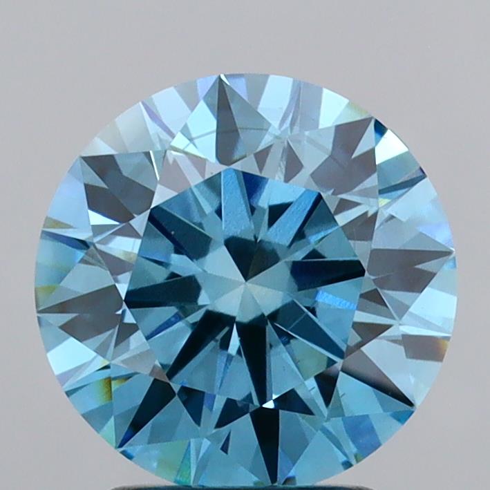 2.50 carat round Fancy Vivid Blue VS2 IGI certified lab grown diamond