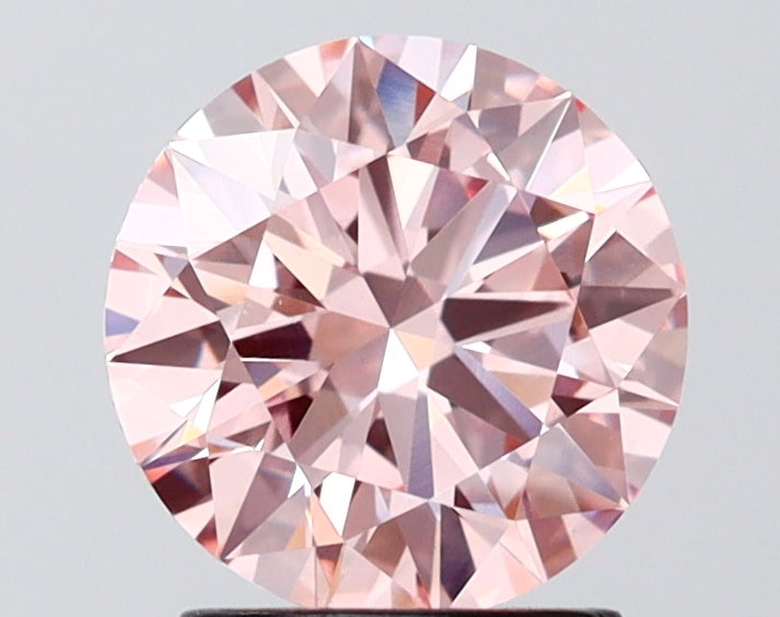 1.77 carat round Fancy Intense Pink VVS2 IGI certified lab grown diamond